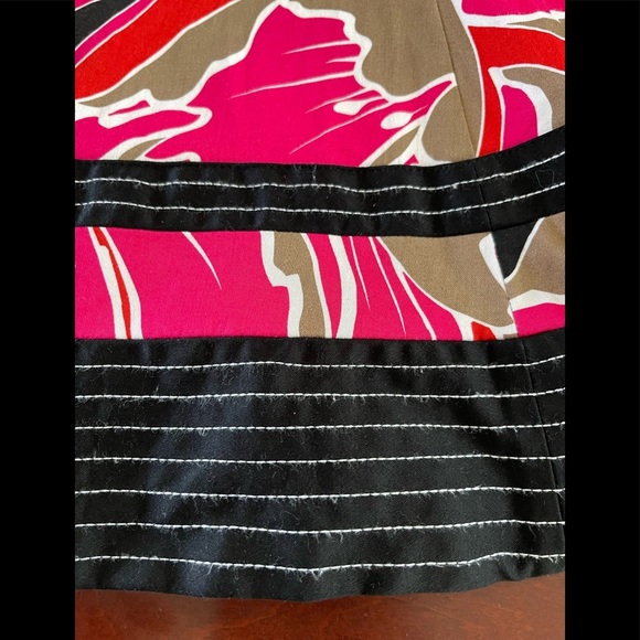 NINE WEST Woman’s Sleeveless Tropical Print with Ribbed Trim Sweetheart Neck 8 - Picture 8 of 8